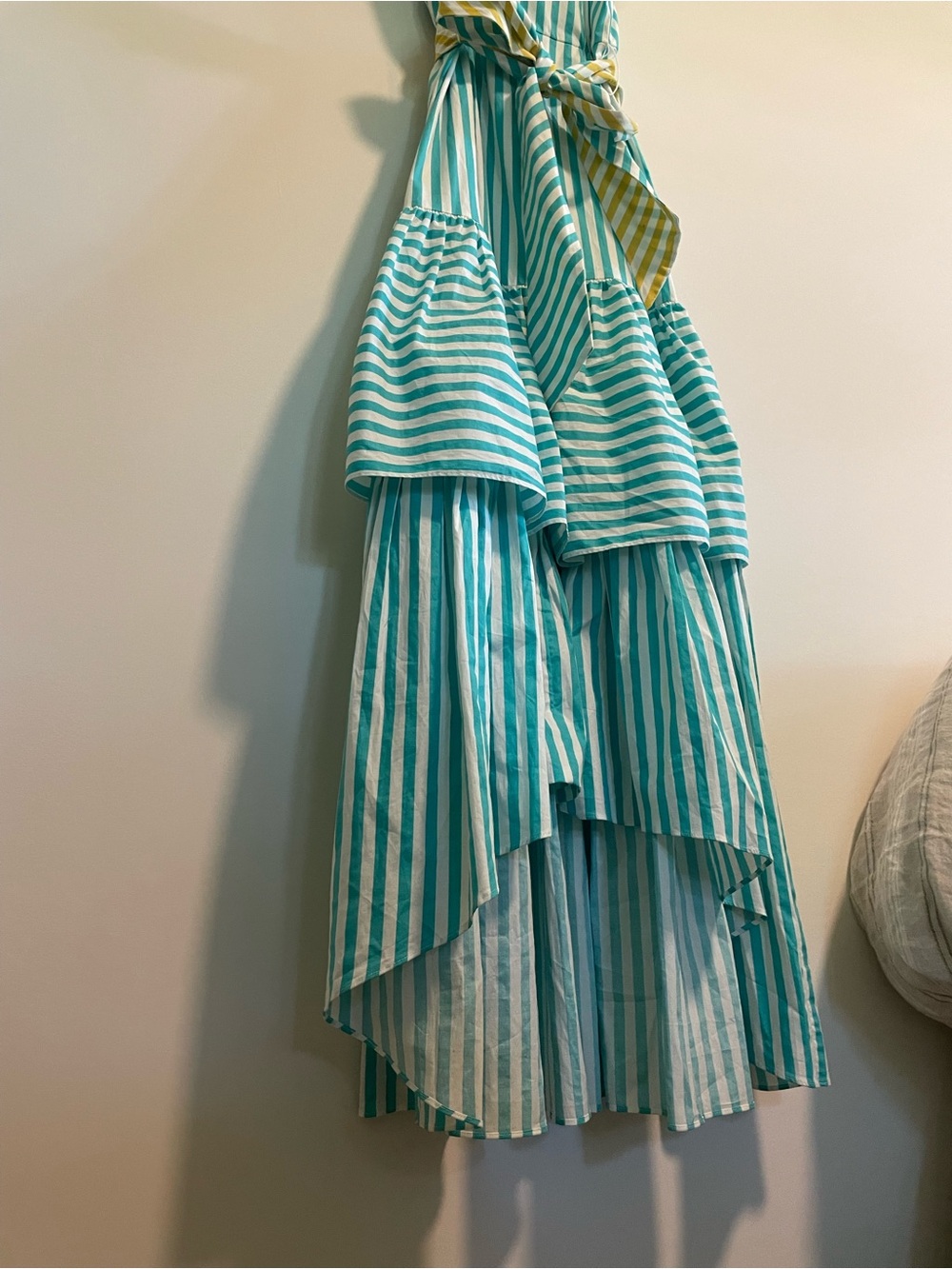 BCBGeneration NWT Striped High/Low Hem Maxi Dress Cotton Women Size 6 Nautical - Picture 4 of 11